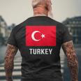 トルコの国旗 メンズTシャツ バックプリント 高齢者への贈り物