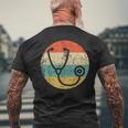 ドクター・ナースヴィンテージレトロ聴診器 メンズTシャツ バックプリント 高齢者への贈り物