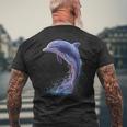 ドルフィンダイバー イルカ 海 かわいい イルカ イルカ メンズTシャツ バックプリント 高齢者への贈り物