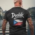 ドヴォルザーク チェコの旗 チェコの名前 メンズTシャツ バックプリント 高齢者への贈り物