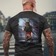 ドーベルマン犬 ムエタイキックボクシングチャンピオン メンズTシャツ バックプリント 高齢者への贈り物