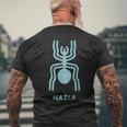 ナスカ ライン ペルーの地上絵モンキー宇宙飛行士クモ レトロ メンズTシャツ バックプリント 高齢者への贈り物