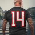 ナンバー 14 スポーツ ホワイト レッド ナンバー 14 メンズTシャツ バックプリント 高齢者への贈り物