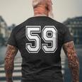 ナンバー59 59歳の誕生日ギフト選手チーム番号入りジャージ メンズTシャツ バックプリント 高齢者への贈り物