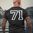 ナンバー71 代表チームスポーツチーム 誕生日 年齢 年 メンズTシャツ バックプリント 高齢者への贈り物