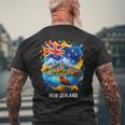 ニュージーランド国旗 旅行 お土産 ニュージーランド人 Nz キウイバード 長袖tシャツ メンズTシャツ バックプリント 高齢者への贈り物