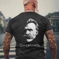 ニーチェ・ザラトゥストラ-ユーバーメンシュ哲学-超人 メンズTシャツ バックプリント 高齢者への贈り物