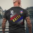 ハイチ国旗 ハイチのプライド愛好家 メンズTシャツ バックプリント 高齢者への贈り物