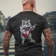 ハムスター ロックスター 動物 ギター メンズTシャツ バックプリント 高齢者への贈り物