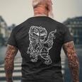 ハロウィン 面白い ミイラ恐竜 メンズTシャツ バックプリント 高齢者への贈り物