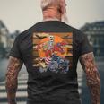 ハロウィーン スケルトン ライディング モンスタートラック トリックオア トリート パーティー メンズTシャツ バックプリント 高齢者への贈り物
