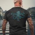 ハワイ トライバル オクトパス トカゲ ハワイアン タコ好き メンズTシャツ バックプリント 高齢者への贈り物