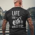 バイク オートバイ アメリカン クルーザー モーターサイクル おしゃれ ダメージ デザイン メンズTシャツ バックプリント 高齢者への贈り物