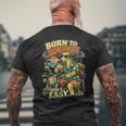 バイクでアイスコーヒーを飲むラーチャー面白いdigor メンズTシャツ バックプリント 高齢者への贈り物