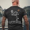 バドミントンプレーヤー バドミントンラケット シャトルコック バーディースポーツ 長袖tシャツ メンズTシャツ バックプリント 高齢者への贈り物