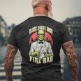 バーバー ハロウィン 面白い フランケンシュタイン クローズ シェーブ グッドバーバー メンズTシャツ バックプリント 高齢者への贈り物