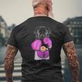 パグ犬ボクシング面白いフィットネスジムワークアウト メンズTシャツ バックプリント 高齢者への贈り物