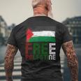 パレスチナ国旗 アラビア語 ガザ パレスチナ国旗 メンズTシャツ バックプリント 高齢者への贈り物