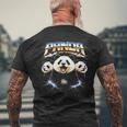 パンダ ヘヴィメタル 80年代 ロックミュージック メタルヘッド エレキギター メンズTシャツ バックプリント 高齢者への贈り物