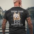 パーソナルストーカー犬ノーリッチテリア私はあなたに従います Norwich Terrier Dog メンズTシャツ バックプリント 高齢者への贈り物