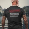 ビデオゲーマー おもしろ警告レイド&レベル ボスファイト オタクジョーク メンズTシャツ バックプリント 高齢者への贈り物