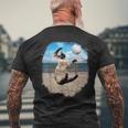 ビーチバレーボールをするシャム猫 メンズTシャツ バックプリント 高齢者への贈り物