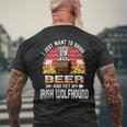 ビールを飲みたいだけです ペット アイリッシュ・ウルフハウンドの愛犬家 メンズTシャツ バックプリント 高齢者への贈り物