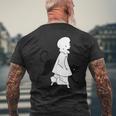 ピエロと猫、オーブリー・ビアズリー作のセント・ポールズ1893年 メンズTシャツ バックプリント 高齢者への贈り物