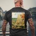 ピーテル・ブリューゲル 長老 バベルの大塔 メンズTシャツ バックプリント 高齢者への贈り物
