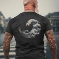 フィボナッチ数列カナガワウェーブ メンズTシャツ バックプリント 高齢者への贈り物