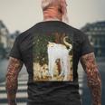 フランス人画家ピエール・ボナールによる猫の絵 メンズTシャツ バックプリント 高齢者への贈り物