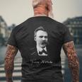 フリードリヒ・ニーチェ 哲学 ドイツ 哲学者 知恵 Nietzsche German Philosopher メンズTシャツ バックプリント 高齢者への贈り物