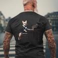 フレンチブルドッグ シャツ 音楽愛好家 ピアノ奏者 ピアニスト 犬 メンズTシャツ バックプリント 高齢者への贈り物