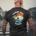 フロリダ・マン・フィッシング メンズTシャツ バックプリント 高齢者への贈り物