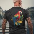 ブラジルの動物愛好家のための素敵なオウムの鳥のコスチューム メンズTシャツ バックプリント 高齢者への贈り物