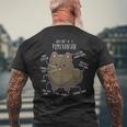 ブラックポメラニアン解剖学、面白くてかわいいペットポンポン、犬のお父さん。 メンズTシャツ バックプリント 高齢者への贈り物