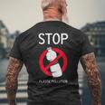 プラスチック汚染環境係派を止める メンズTシャツ バックプリント 高齢者への贈り物