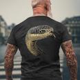 ヘビ パイソン コブラ マンバ ガラガラヘビ かわいいヘビ メンズTシャツ バックプリント 高齢者への贈り物