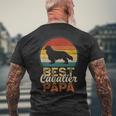 ベスト・キャバリア・パパ、キング・チャールズ・スパニエル メンズTシャツ バックプリント 高齢者への贈り物
