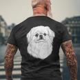 ペキニーズドッググラフィックペットアートペキニーズ。 メンズTシャツ バックプリント 高齢者への贈り物
