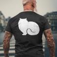 ペルシャ猫のふわふわした座り姿 Persian Cat Fluffyittingilhouette メンズTシャツ バックプリント 高齢者への贈り物