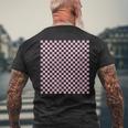 ペールピンク、市松模様、市松 メンズTシャツ バックプリント 高齢者への贈り物