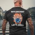 ボウリング 誕生日会 還暦祝い ボウラー お祝い メンズTシャツ バックプリント 高齢者への贈り物