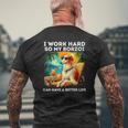 ボルゾイ・ラヴァー・アイ・ワーク・ハード・デザイン・ファニー・ボルゾイ・ドッグ メンズTシャツ バックプリント 高齢者への贈り物