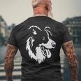 ボーダーコリー 犬 いぬ ボーダーコリー グッズ メンズTシャツ バックプリント 高齢者への贈り物