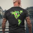 ポーランドボール北米と南米大陸 メンズTシャツ バックプリント 高齢者への贈り物