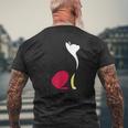 ミニマルラインアート ミロ風の猫 メンズTシャツ バックプリント 高齢者への贈り物