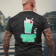 メロンソーダ／クリームソーダ 夏 （デリシャス スイーツ）昭和レトロ ポップ 80S かわいい イラスト メンズTシャツ バックプリント 高齢者への贈り物