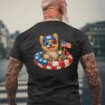 ヨークシャーテリア犬 2026年7月4日 愛国的なアメリカ国旗 メンズTシャツ バックプリント 高齢者への贈り物