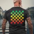 ラスタファリtシャツ ヴィンテージ ラスタレゲエ ジャマイカ 市松模様 メンズTシャツ バックプリント 高齢者への贈り物